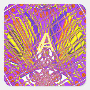 Sticker Carré Lettre A, logo coloré design du texte
