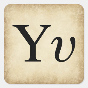 Sticker Carré LETTRE Alphabet Grec Upsilon