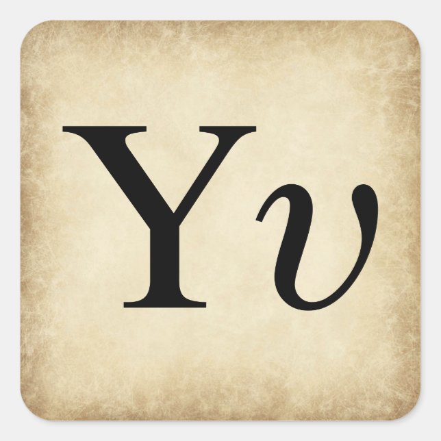 Sticker Carré LETTRE Alphabet Grec Upsilon (Devant)