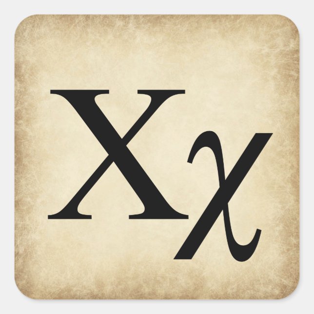 Sticker Carré LETTRE AlphabET GRECQUE CHI (Devant)