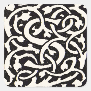 Sticker Carré Lettre Art Nouveau S Monogramme Vintage