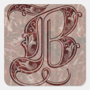 Sticker Carré Lettre B
