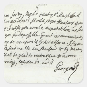 Sticker Carré Lettre de George II au duc de Newcastle