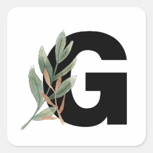 Sticker Carré LETTRE feuille Faux GOL G MONO Stick