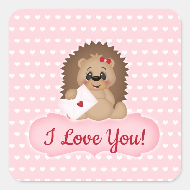 Sticker Carré LETTRE HAUT CHEVET VALENTONE Mail I Love You Stick (Devant)