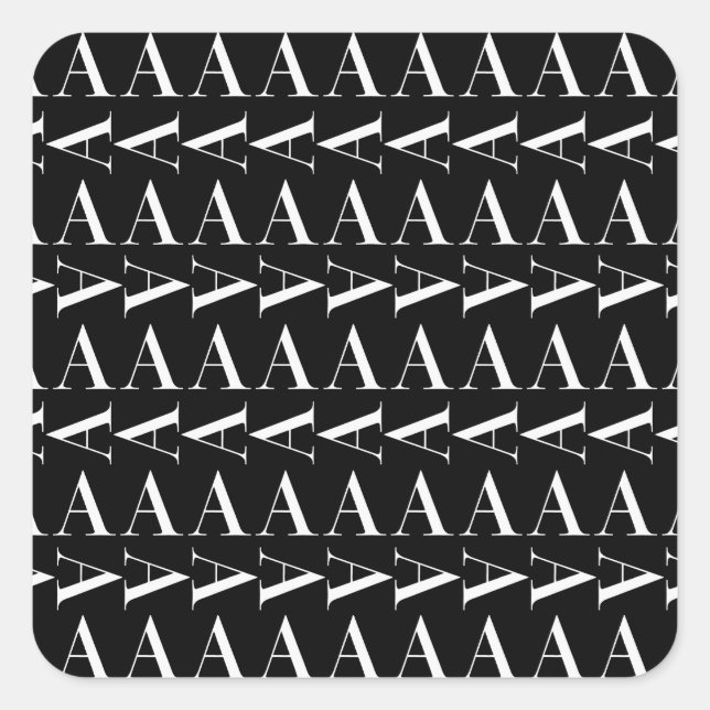 Sticker Carré Lettre initiale A monogramme (Devant)