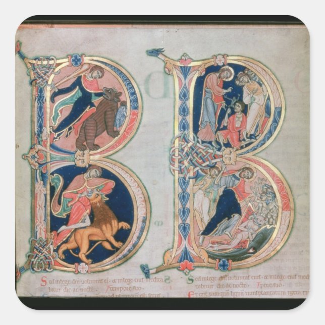 Sticker Carré Lettre initiale 'B' Beatus vir - Béni est (Devant)