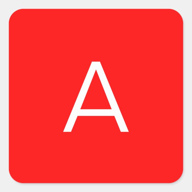 Sticker Carré Lettre initiale du monogramme rouge professionnel (Devant)