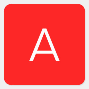 Sticker Carré Lettre initiale du monogramme rouge professionnel
