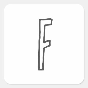 STICKER CARRÉ LETTRE INITIALE GRECQUE ET BLANC MONOMOBILE PLAINE