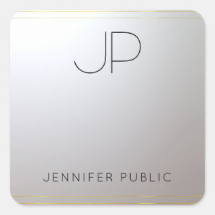 Sticker Carré LETTRE INITIALE Modèle D'ARGENT D'OR