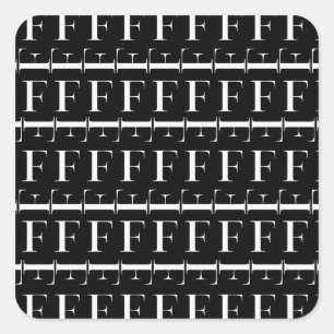 STICKER CARRÉ LETTRE INITIALE MONÂTRE F