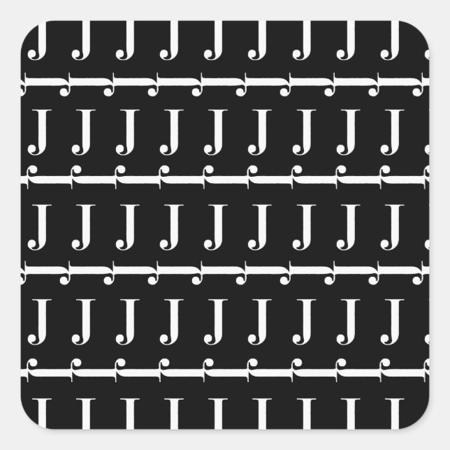 STICKER CARRÉ LETTRE INITIALE MOYENNE J (Devant)