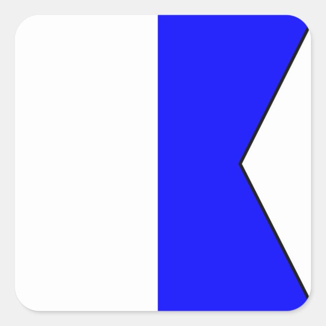 Sticker Carré Lettre internationale du pavillon maritime nautiqu (Devant)