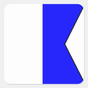 Sticker Carré Lettre internationale du pavillon maritime nautiqu