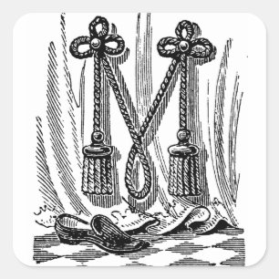 Sticker Carré Lettre M Symboles maçonniques de calligraphie anti