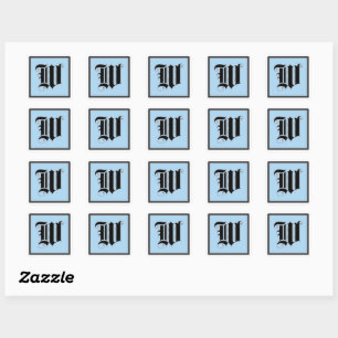 Sticker Carré Lettre majuscule calligraphique W