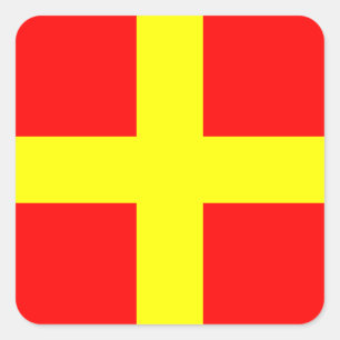 Sticker Carré Lettre nautique R (Romeo) de signal de drapeau