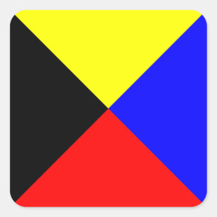 Sticker Carré Lettre nautique Z (zoulou) de signal de drapeau