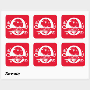 Sticker Carré Lettre O Monogramme Nom de famille initial Salutat