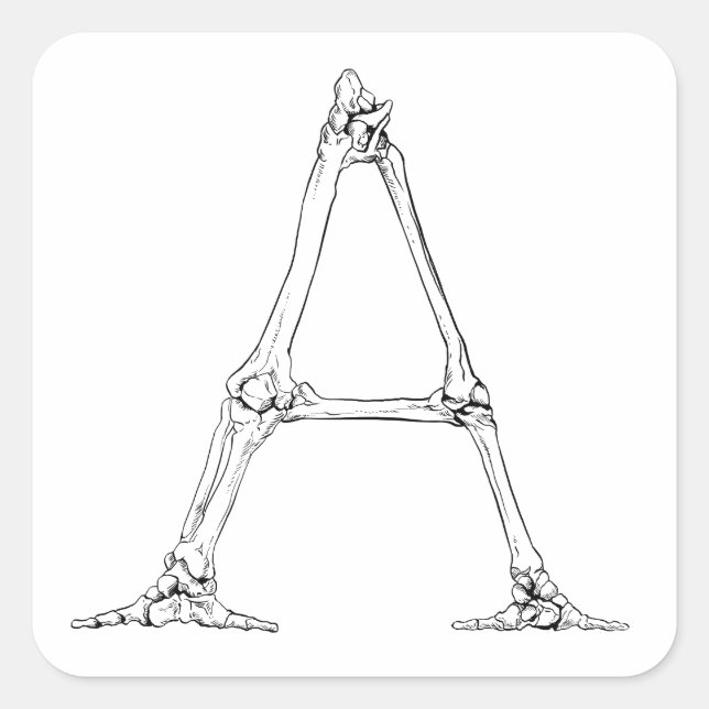 Sticker Carré Lettre os - A (Devant)