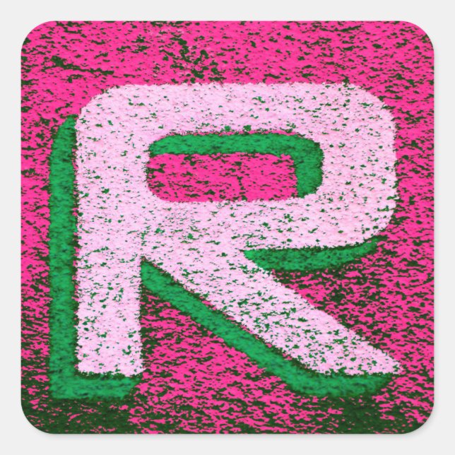Sticker Carré Lettre r (Devant)