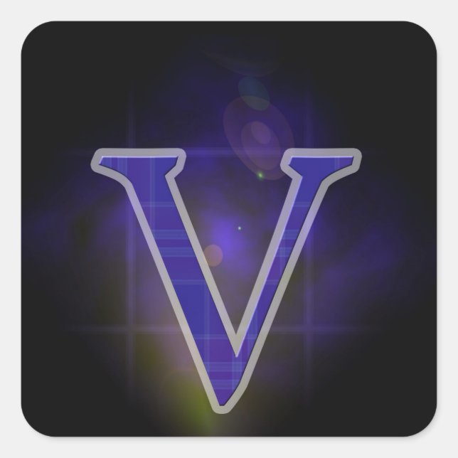 Sticker Carré Lettre V (Devant)