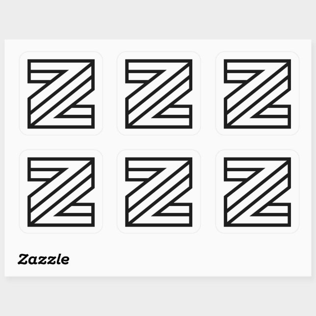 Sticker Carré Lettre Z  (Feuille)