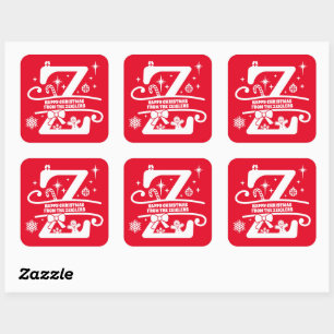 Sticker Carré Lettre Z Monogramme Nom de famille initial Salutat