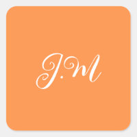 Lettres initiales monogramme couleur unie orange f