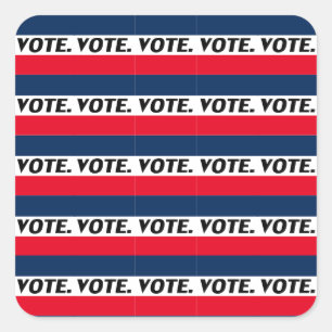 Sticker Carré Lettres noires "Vote", bleu rouge blanc
