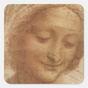 Sticker Carré L'étude de Leonardo da Vinci sur le portrait de Sa