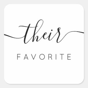 Sticker Carré Leur Calligraphie Moderne Favorite Favoriser