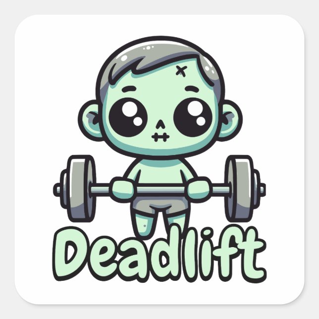 Sticker Carré Lever ! Cute arme Zombie Deadlevant (Devant)