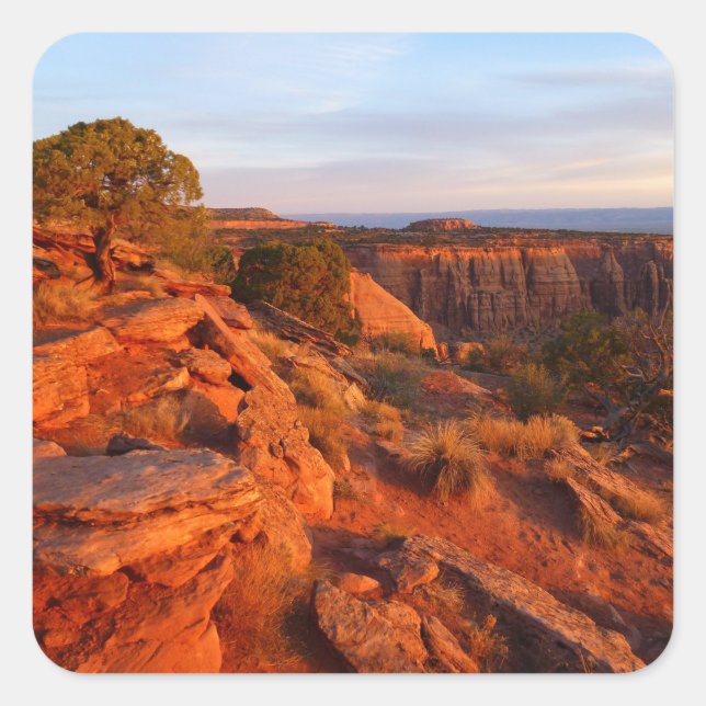 Sticker Carré Lever de soleil sur le sentier Grand View au monum (Devant)