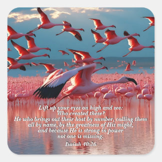 Sticker Carré Lever vos yeux sur la haute, Dieu et Verset de cré