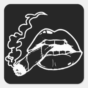 Sticker Carré Lèvres à goutte articulées, Lèvres à goutte