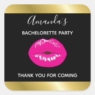 Sticker Carré Lèvres brillantes roses chaudes sur Bachelorette