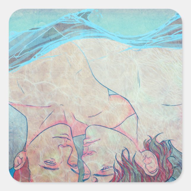 Sticker Carré Lèvres perdues (Devant)