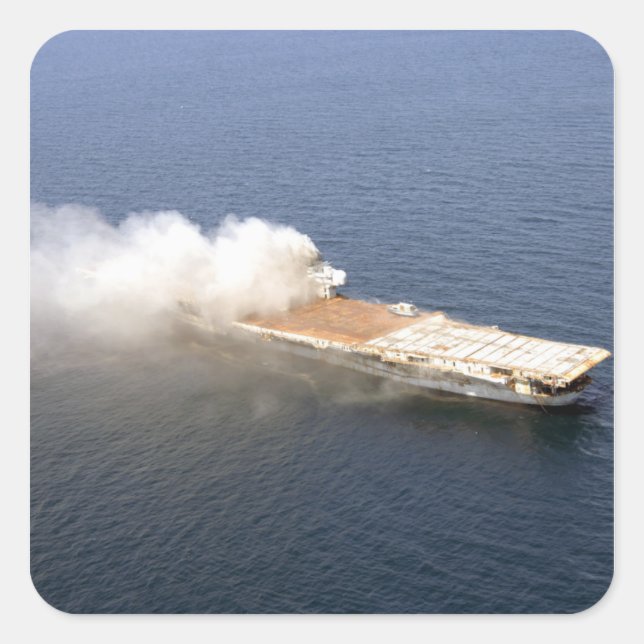 Sticker Carré L'ex-Oriskany, un avion déclassé (Devant)