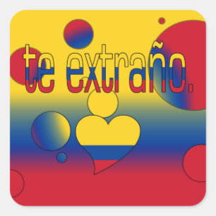 Sticker Carré L'Extraño ! Colombie Drapeau couleurs Pop Art