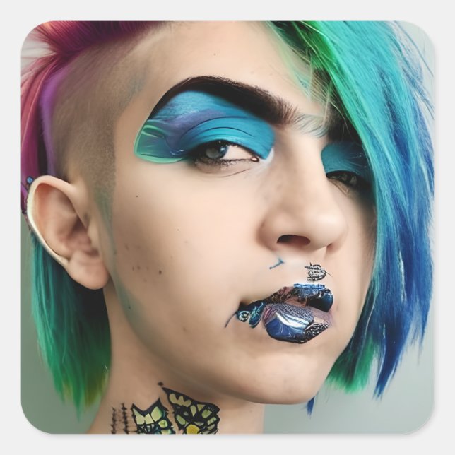 Sticker Carré LGBT Gay ou Trans Man (Devant)