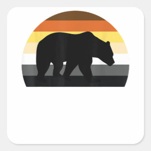 Sticker Carré LGBT Papa Mens Mois Gay pride - Ours Gay