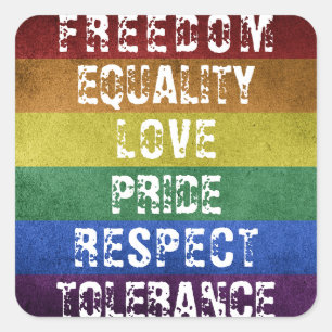 Sticker Carré LGBT Pride Moderne Arc-en-ciel