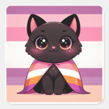 LGBTQ+ mois de la fierté Drapeau lesbien Chat lesb