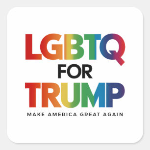 STICKER CARRÉ LGBTQ POUR TRUMP GAY LESBIENNE POUR TRUMP 2024 