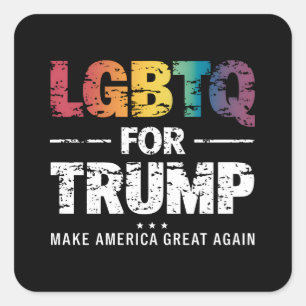 STICKER CARRÉ LGBTQ POUR TRUMP GAY LESBIENNE POUR TRUMP 2024