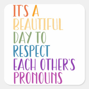 Sticker Carré LGBTQA+ Pride mois drapeau arc-en-ciel respecter l