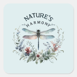 Sticker Carré L'harmonie de la nature - libellule artistique