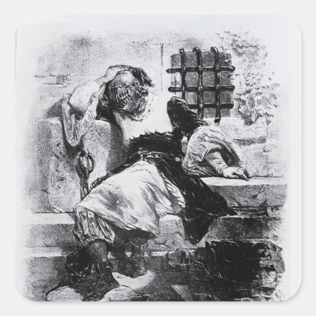 Sticker Carré L'homme dans le masque de fer dans sa prison (Devant)